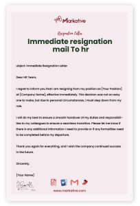 How To Write Appealing Resignation Mail To HR 5 Free Samples Markative