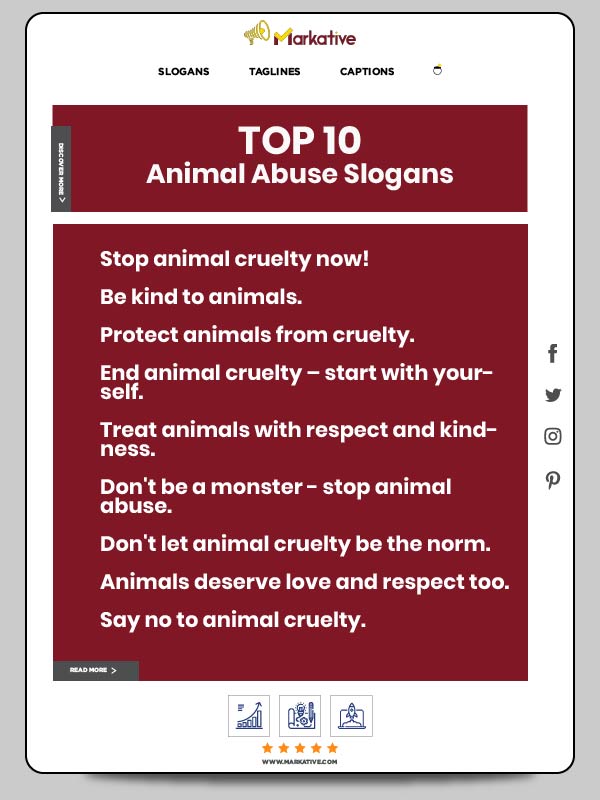 193 Unique Animal Abuse Slogans To Stop Animal Abuse Markative