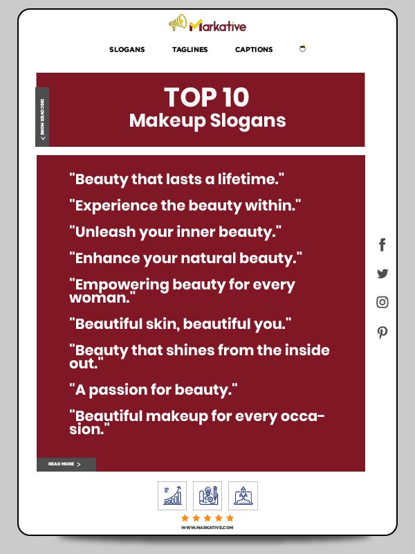 Beauty cosmetics Tagline