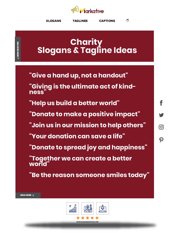 Charity taglines