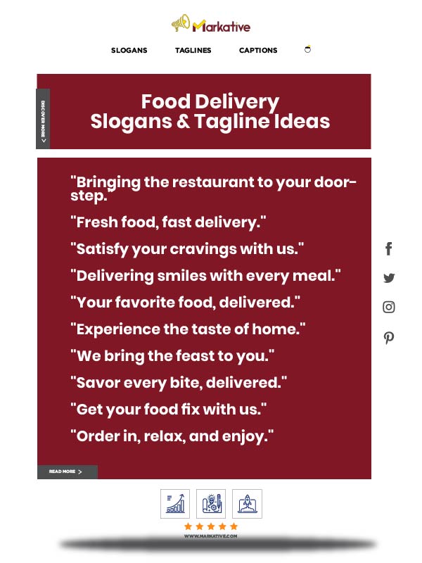 Food delivery slogan ideas