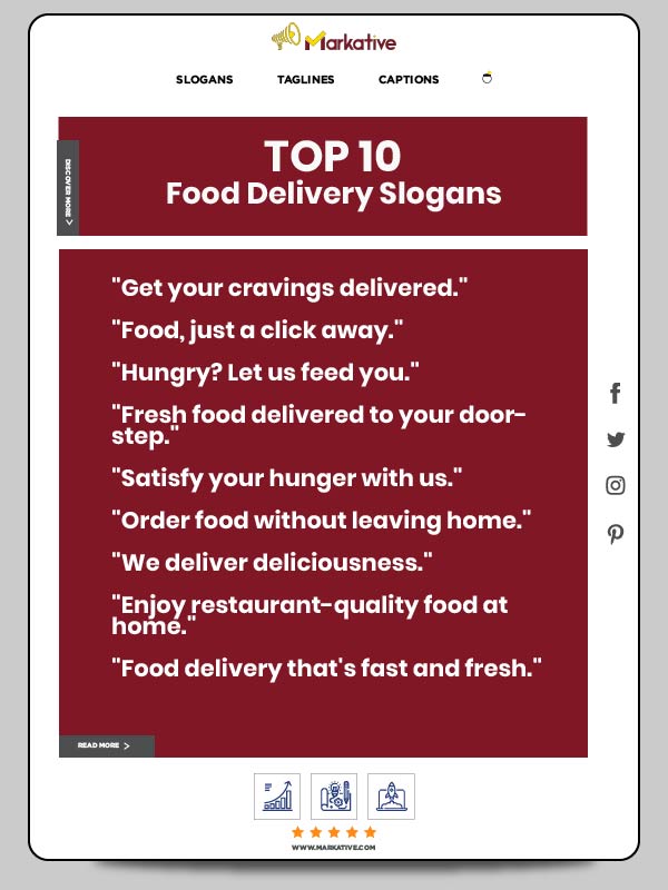 Online food delivery taglines