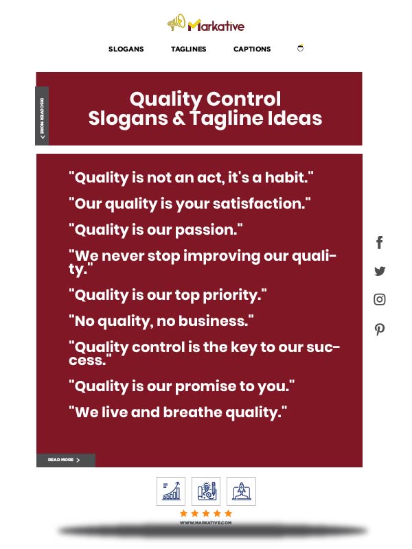 Quality Control Slogans list