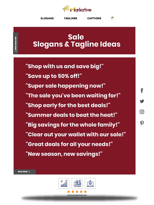 Sale slogans for retail stores