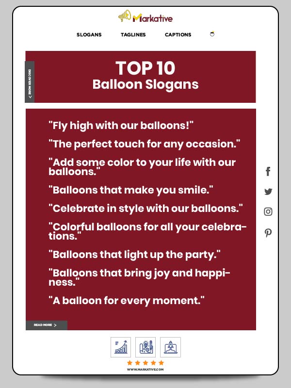 Slogan for balloon business