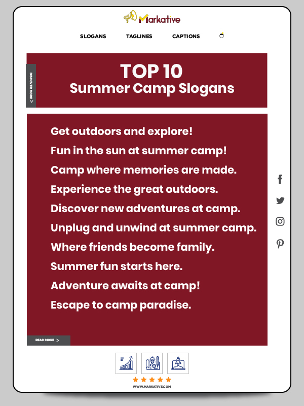 Summer Camp Slogans for Advertising