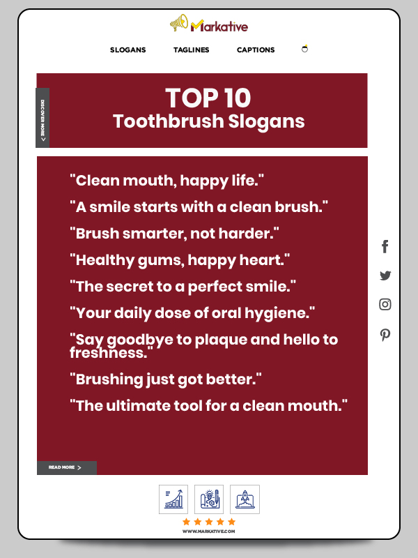 Toothbrush tagline