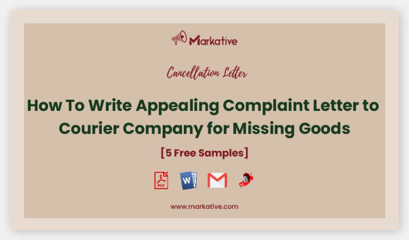 Complaint Letter to Courier Company for Missing Goods