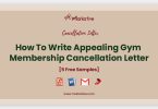 Gym Membership Cancellation Letter