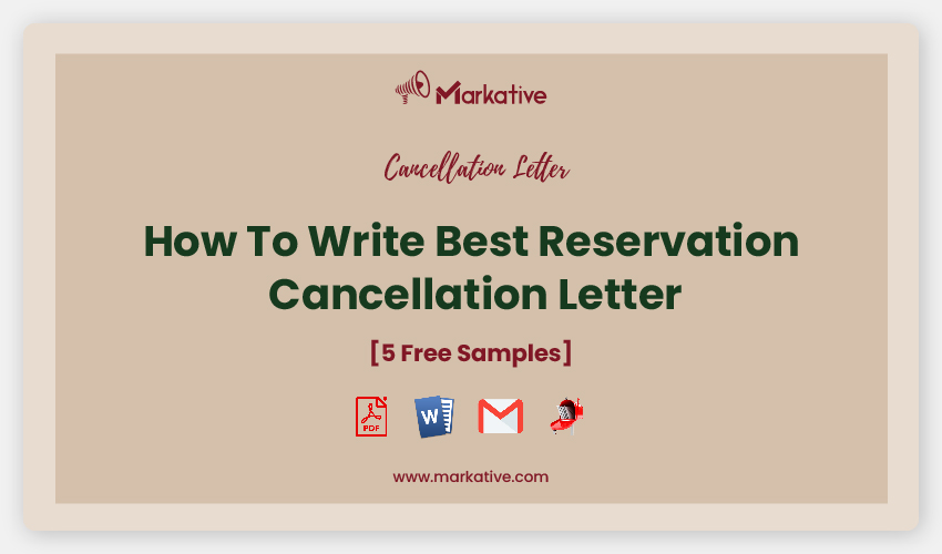 Best Reservation Cancellation Letter [5 Free Samples] - Markative