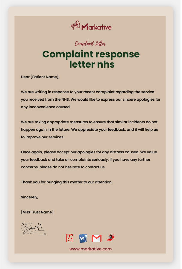 Sample Complaint Response Letter