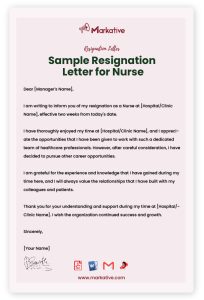 How To Write Great Resignation Letter for Nurse [5+ Templates] - Markative