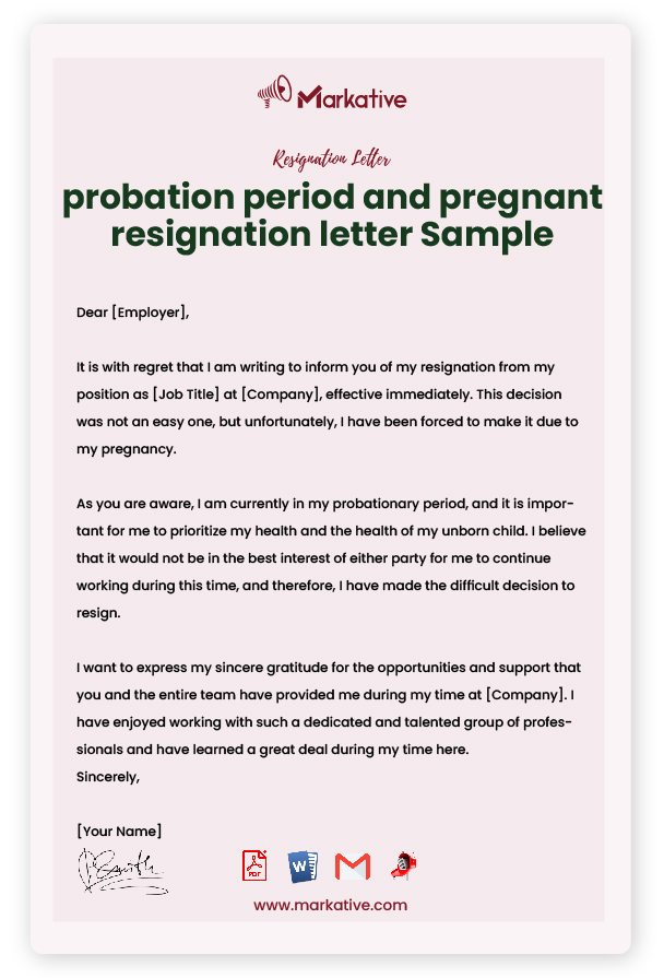 Urgent Resignation Letter During Probation Period Sample