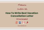 Vacation Cancellation Letter