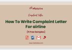 airline complaint letter