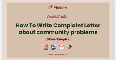 complaint letter about community problems