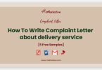 complaint letter about delivery service