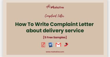 complaint letter about delivery service
