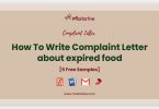 complaint letter about expired food