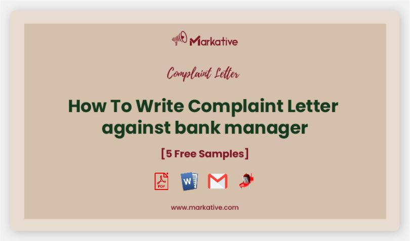 complaint letter against bank manager