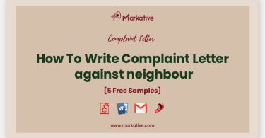 complaint letter against neighbour