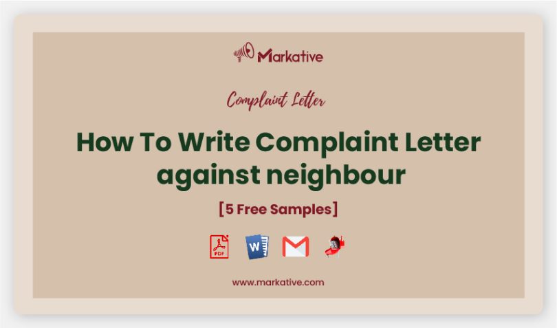 complaint letter against neighbour