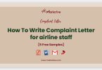 complaint letter for airline staff