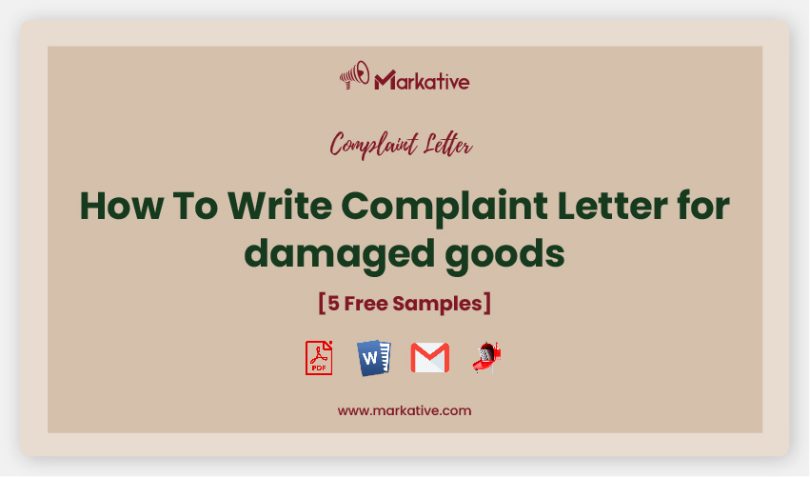 complaint letter for damaged goods