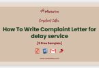 complaint letter for delay service