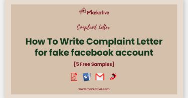 complaint letter for fake facebook account