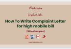 complaint letter for high mobile bill