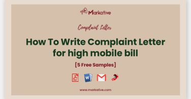 complaint letter for high mobile bill