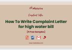 complaint letter for high water bill