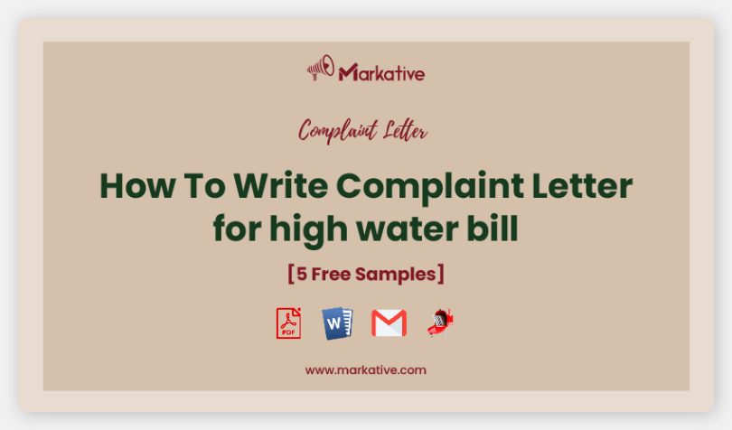 complaint letter for high water bill