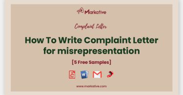 complaint letter for misrepresentation