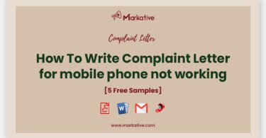 complaint letter for mobile phone not working