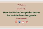complaint letter for not deliver the goods