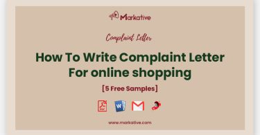 complaint letter for online shopping