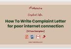 complaint letter for poor internet connection