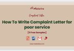 complaint letter for poor service