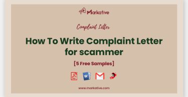 complaint letter for scammer