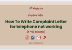 complaint letter for telephone not working