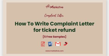 complaint letter for ticket refund
