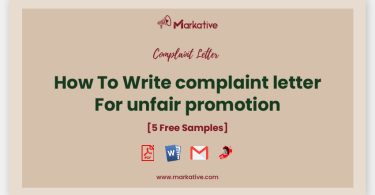 complaint letter for unfair promotion