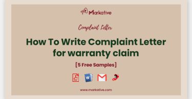 complaint letter for warranty claim