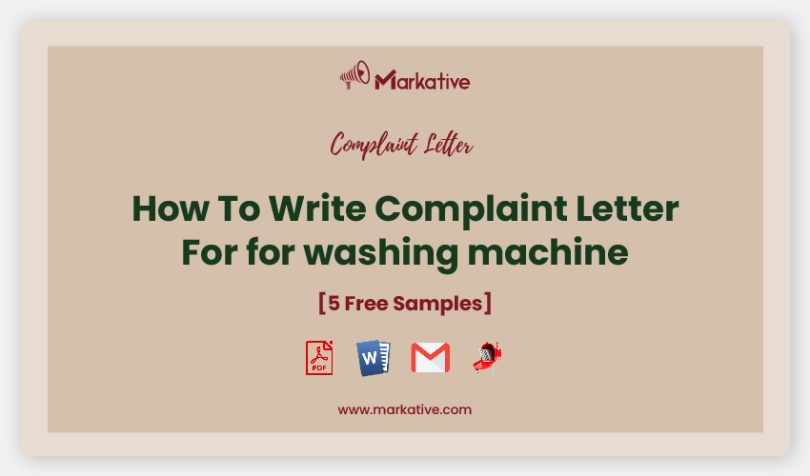 complaint letter for washing machine
