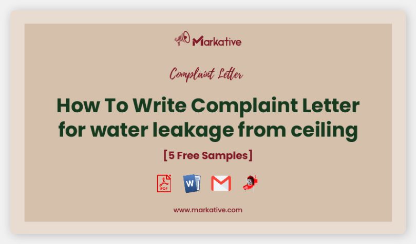 complaint letter for water leakage from ceiling