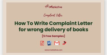 complaint letter for wrong delivery of books