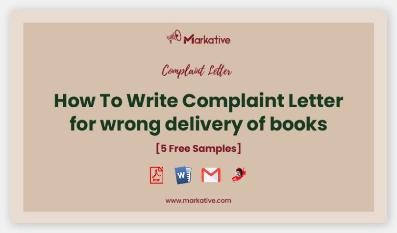 complaint letter for wrong delivery of books