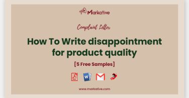 complaint letter product quality